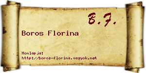 Boros Florina névjegykártya